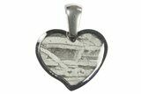 Heart-Shaped Etched Aletai Iron Meteorite Pendants - Includes Chain - Photo 4